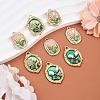 8Pcs 4 Styles Rack Plating Alloy Enamel Pendants ENAM-YW0004-61-2