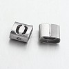 Tarnish Resistant Letter Style 201 Stainless Steel Square Slide Charms STAS-L132-26-1