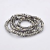 Half Plated Faceted Rondelle Electroplate Glass Beads Strands GLAA-A024C-HP04-2