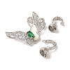 Brass Micro Pave Clear Cubic Zirconia Fold Over Clasps KK-A227-12P-2