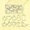 26Pcs 13 Styles Rack Plating Alloy Open Back Bezel Pendants FIND-FS0003-72-8