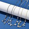Brass Rolo & Flat Sequin Chains Necklaces for Women NJEW-D302-56-1