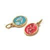 304 Stainless Steel Enamel with Rhinestone Pendants STAS-Z157-02G-2