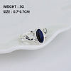 Alloy with Natural Lapis Lazuli Finger Rings FS-WGF3EDB-05-3
