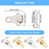 60 Sets 2 Colors Brass Trouser Fasteners KK-CP0001-06-2