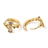 Heart & Star Cubic Zirconia Hoop Earrings EJEW-G348-11G-2