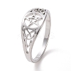 Non-Tarnish Pentacle with Sailor's Knot Finger Ring LS-RJEW-P037-01P-1
