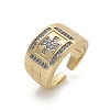 Brass Micro Pave Clear Cubic Zirconia Cuff Rings for Women RJEW-U041-21G-4