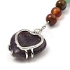 Natural Amethyst Heart Keychain G-Z033-11P-03-3