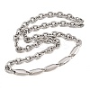 304 Stainless Steel Cable Chain Rhombus Link Chain Necklaces for Men Women NJEW-G186-01P-01-5