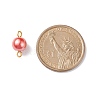 Glass Imitation Pearl Connector Charms PALLOY-JF01881-04-4