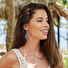 10 Pairs 10 Style Synthetic Turquoise Teardrop & Flat Round & Fan Dangle Earrings EJEW-FI0001-45-5