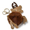 Imitation Rex Rabbit Fur & PU Leather Christmas Reindeer Pendant Keychain LS-KEYC-K018-02KCG-03-2