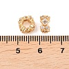 Brass Micro Pave Clear Cubic Zirconia Rondelle European Beads KK-L261-08G-3