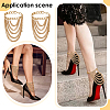 4Pcs Alloy Multi-Layered Chain Tassel High Heel Decor Anklets for Women AJEW-PH0007-78G-5
