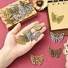 15Pcs 3 Styles Butterfly Tibetan Style Alloy Pendant Rhinestone Settings TIBEP-YW0002-23-3