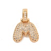 Brass Micro Pave Clear Cubic Zirconia Pendants KK-B099-01G-M-1