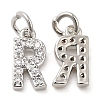 Brass Micro Pave Grade AAA Cubic Zirconia Charms LS-ZIRC-P067-11P-R-NR-2
