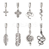 16Pcs 8 Styles Tibetan Style Alloy Cord Ends with Pendants FIND-TA0004-20-2