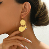 Vintage Brass Coin Tassel Hoop Earrings BH8763-3
