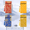 8Pcs 4 Colors Ethnic Style Silk Sutra Book Zipper Pouch ABAG-GA0001-26-2