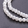Faceted(32 Facets) Round Electroplate Imitation Jade Glass Beads Strands X-EGLA-D021-03-3