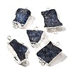 Raw Rough Natural Dyed Quartz Crystal Links Connector Charms G-K189-04S-04-1