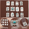 24Pcs 12 Styles Synthetic Turquoise Pendants PALLOY-PH0002-20-4
