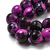 Faceted Natural Fire Crackle Agate Beads Strands G-F447-12mm-N18-4