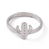Non-Tarnish 201 Stainless Steel Cactus Adjustable Ring for Women RJEW-K238-03P-1