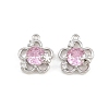 Brass Pave Pearl Pink Cubic Zirconia Pendants CU-CBA8124-01C-P-1