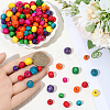 800pcs 3 Styles Dyed Natural Wood Beads WOOD-PA0001-23-3