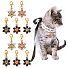 10Pcs 5 Colors Alloy Rhinestone Pendant Decorations HJEW-DR00169-1
