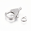 Brass Micro Pave Cubic Zirconia Lobster Claw Clasps ZIRC-F109-07P-4