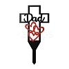 Halloween Iron Dad Heart Memorial Grave Plaque Stake Inserts Decoration FIND-WH0152-159A-1