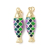 Brass Enamel Pendants KK-C143-44B-G01-1