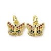 Brass Micro Pave Colorful Cubic Zirconia Charms KK-E068-VF094-2