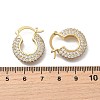 Brass Micro Pave Clear Cubic Zirconia Flat Round Hoop Earrings EJEW-K318-04B-G-5