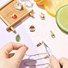 6Pcs 6 Styles Food Brass Pendants KK-CJ0003-63-5
