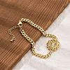 Brass Micro Pave Clear Cubic Zirconia Link Bracelets BJEW-Z082-03G-03-2