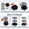 2 Sets 2 Colors 2-Tier 360 Rotating Plastic Jewelry Organizer Display Stands EDIS-PH0001-88-3