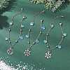 3Pcs Christmas Snowflake Alloy Charm Bracelets BJEW-JB12677-4