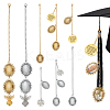 Oval Alloy Graduation Cap Pendant Decoration HJEW-AR00003-1