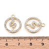 Rack Plating Alloy Rhinestone Pendants PALLOY-T091-21M-G-4