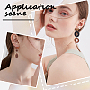 20 Pairs 2 Styles Half Round Walnut Wood Stud Earring Findings MAK-SC0001-22-5
