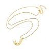Brass & Plastic Pearl Letter Pendant Box Chain Necklaces for Women LS-NJEW-U017-01G-10-3