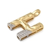 Brass Micro Pave Cubic Zirconia Pendants KK-B126-02G-H-2