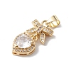 Rack Plating Brass Cubic Zirconia Pendants KK-H434-31G-1