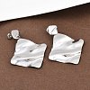 304 Stainless Steel Rhombus Dangle Stud Earrings EJEW-K268-79B-P-3