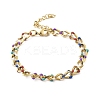 304 Stainless Steel Twisted Curb Chain Bracelets for Women BJEW-F488-10G-2